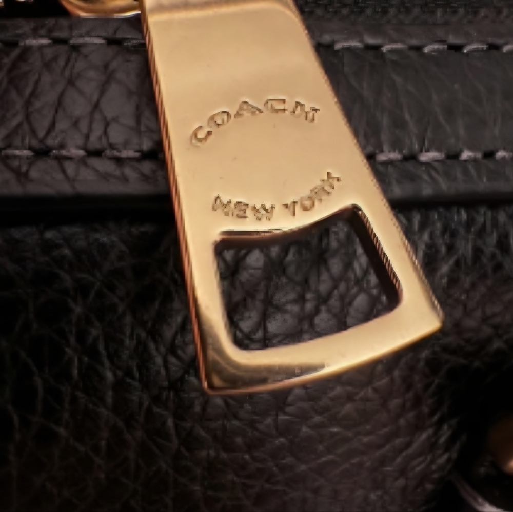 COACH Rowan Satchel Bag Black Refined Pebble Leather (NWT) - Picture 4 of 13